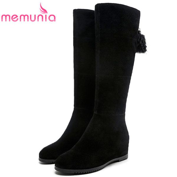 memunia 2020 fashion zip cow suede leather boots height increasing mid calf boots for women round toe winter, Black
memunia 2020 fashion zip cow suede leather boots height increasing mid calf boots for women round toe winter, Black