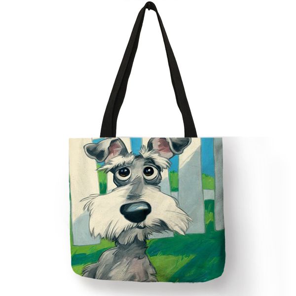 personalized dog art print linen tote bag schnauzer golden retriever women fabric handbag student school bags traveling shopping
personalized dog art print linen tote bag schnauzer golden retriever women fabric handbag student school bags traveling shopping