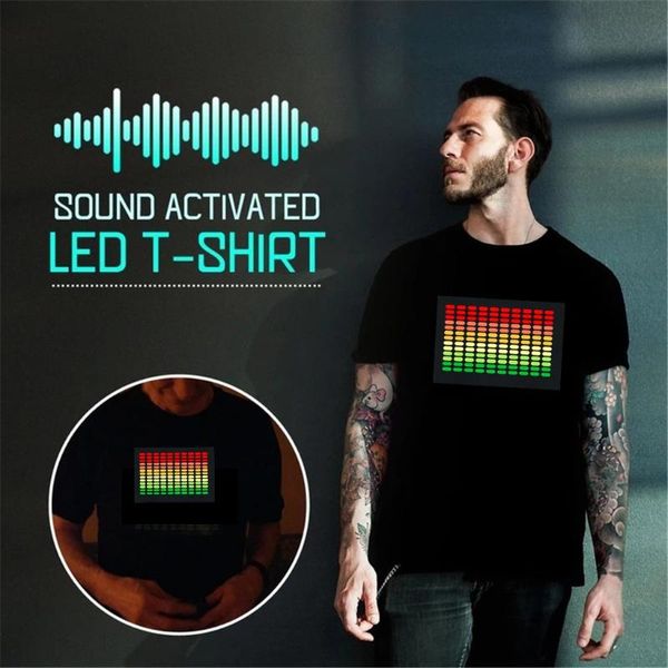 plus size summer t shirt men party disco dj sound activated ledlight up and down flashing glowing t shirt camiseta masculina, White;black
plus size summer t shirt men party disco dj sound activated ledlight up and down flashing glowing t shirt camiseta masculina, White;black