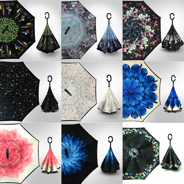 inverted umbrellas with c handle double layer inside out windproof beach reverse folding sunny rainy umbrella fa2060
inverted umbrellas with c handle double layer inside out windproof beach reverse folding sunny rainy umbrella fa2060