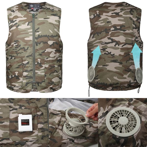 summer cooling men camouflage hiking vest usb fan cooling hunting fishing vest air conditioning clothes outdoor waterproof, White;black
summer cooling men camouflage hiking vest usb fan cooling hunting fishing vest air conditioning clothes outdoor waterproof, White;black
