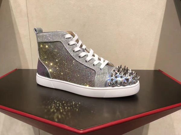 2018 fashion pik pik spikes luxurious louisflats red bottom sneakers shoes for women,men strass party wedding casual shoes, Black
2018 fashion pik pik spikes luxurious louisflats red bottom sneakers shoes for women,men strass party wedding casual shoes, Black