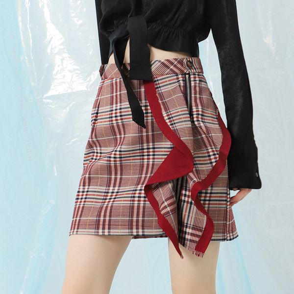 deat 2020 autumn new fashion trend clothing wild plaid plaid wavy asymmetrical color matching skirt skirt hip skirt wi159, Black
deat 2020 autumn new fashion trend clothing wild plaid plaid wavy asymmetrical color matching skirt skirt hip skirt wi159, Black