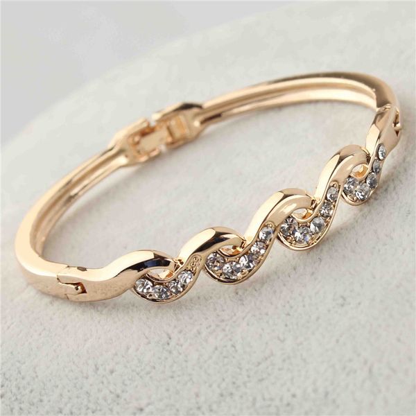 elegant trendy women's/girl's rose gold color clear austrian crystal twist bracelets & bangles jewelry gifts, Black
elegant trendy women's/girl's rose gold color clear austrian crystal twist bracelets & bangles jewelry gifts, Black