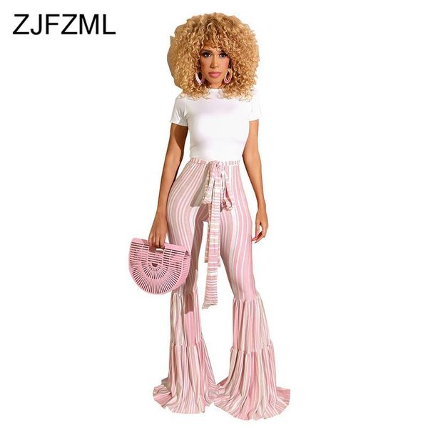 striped pink ruched flare pants women high waist sashes lace up bell bottom trousers streetwear causal plus size long joggers, Black;white
striped pink ruched flare pants women high waist sashes lace up bell bottom trousers streetwear causal plus size long joggers, Black;white