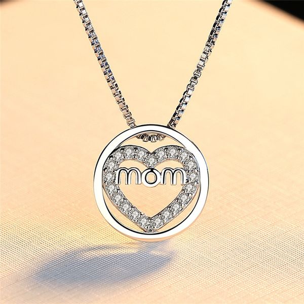 korean simple small pendant for women fashion jewelry round design heart-shaped crystal letter mom pendants necklace, Silver
korean simple small pendant for women fashion jewelry round design heart-shaped crystal letter mom pendants necklace, Silver