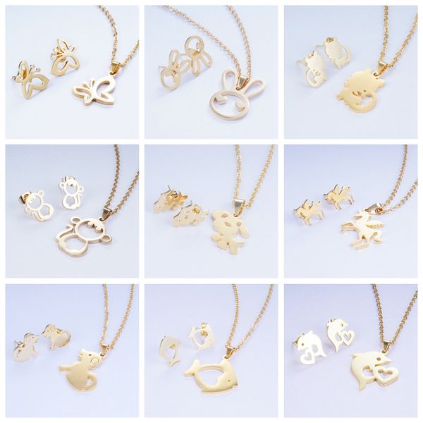 yunkingdom 15 cute fashion design animal cat fish dolphin stainless steel jewelry sets pendant necklace earrings for women, Silver
yunkingdom 15 cute fashion design animal cat fish dolphin stainless steel jewelry sets pendant necklace earrings for women, Silver