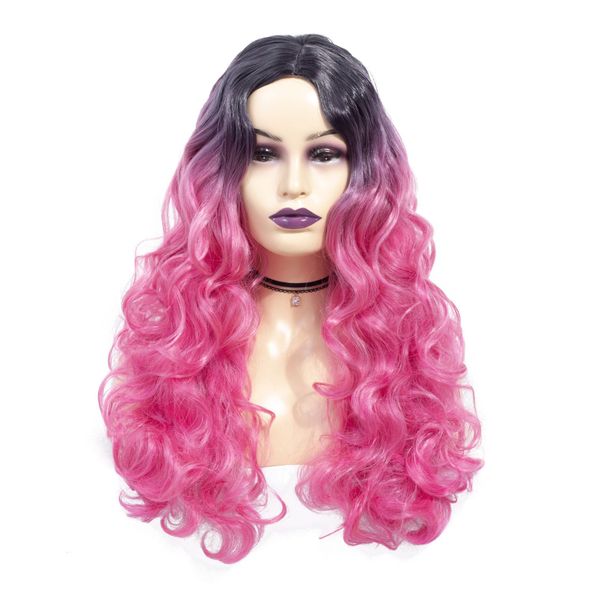 women wig female european and american black-pink gradient fashion long curly hair 51cm 20in
women wig female european and american black-pink gradient fashion long curly hair 51cm 20in