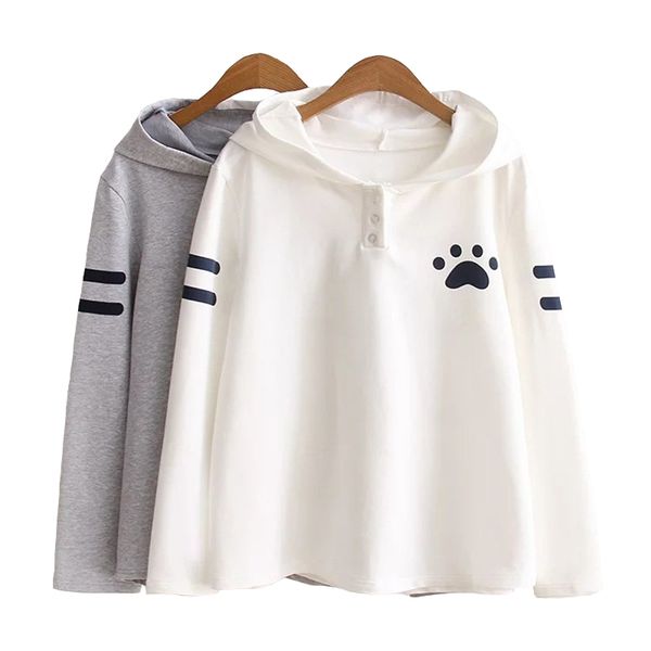 new fashion japanese style spring autumn girls sweatshirt cat ears claw marks print long sleeve women hoodie, Black
new fashion japanese style spring autumn girls sweatshirt cat ears claw marks print long sleeve women hoodie, Black