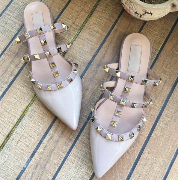 women flat shoes luxury sandals loafer summer genuine leather shoes flat rivets shoes brands slippers 2020 designer, Black
women flat shoes luxury sandals loafer summer genuine leather shoes flat rivets shoes brands slippers 2020 designer, Black