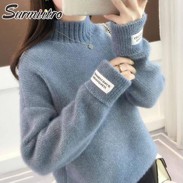 surmiitro knitted warm sweater female for autumn winter 2019 ladies long sleeve women turtleneck tricot pullover blue jumper, White;black
surmiitro knitted warm sweater female for autumn winter 2019 ladies long sleeve women turtleneck tricot pullover blue jumper, White;black