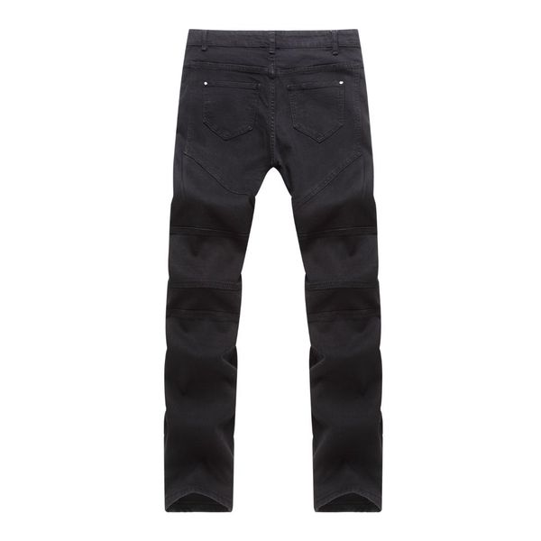 straight jeans for men pleated denim pants men black jean hombre, Blue