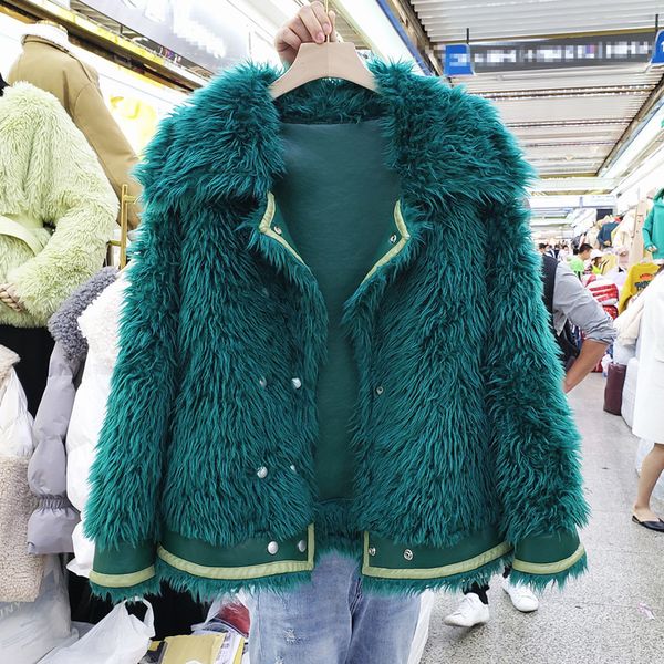 2019 autumn and winter new fur coat women's lapel green lamb fur short coat female parka jacket warm overcoats, Black
2019 autumn and winter new fur coat women's lapel green lamb fur short coat female parka jacket warm overcoats, Black