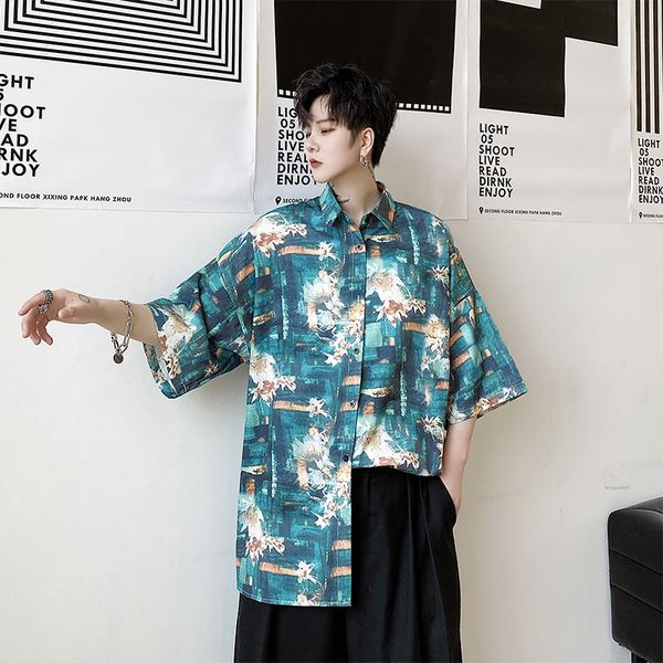summer flower shirt men's fashion hawaiian shirt printed casual men streetwear wild loose short sleeve shirts mens, White;black
summer flower shirt men's fashion hawaiian shirt printed casual men streetwear wild loose short sleeve shirts mens, White;black