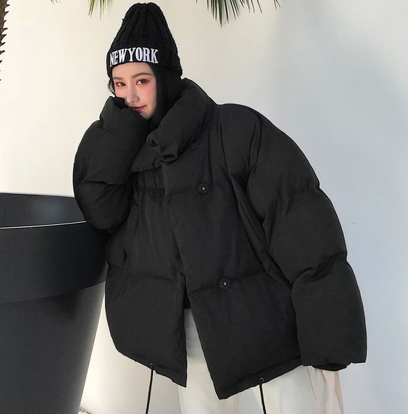 winter jacket women stand collar solid black white female down coat loose oversized womens short parka
winter jacket women stand collar solid black white female down coat loose oversized womens short parka