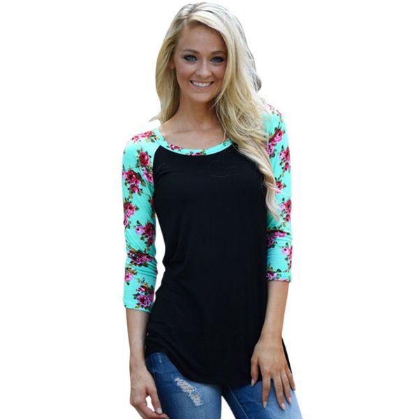 women ladies floral striped t-shirt casual slim 3/4 sleeve shirt crew neck tee shirt, White
women ladies floral striped t-shirt casual slim 3/4 sleeve shirt crew neck tee shirt, White