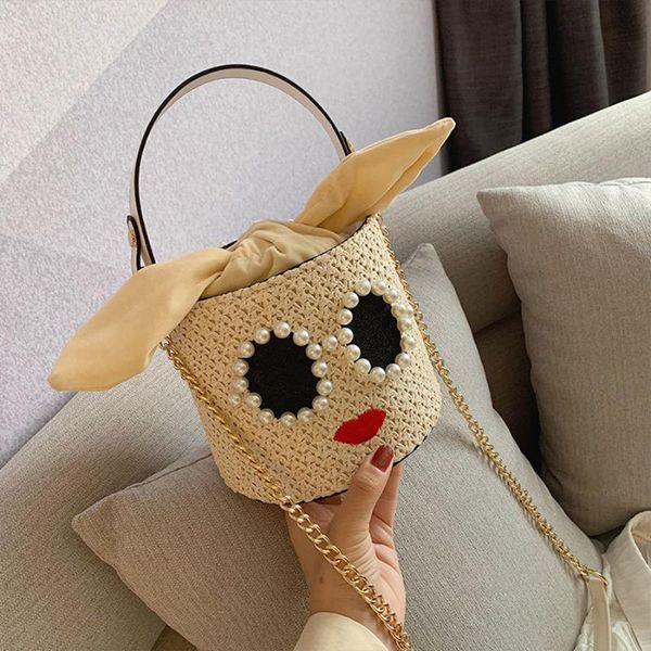bohemian women's summer beach straw bags 2020 new funny handbag drawstring bucket bag chain shoulder messenger bag sac en paille
bohemian women's summer beach straw bags 2020 new funny handbag drawstring bucket bag chain shoulder messenger bag sac en paille