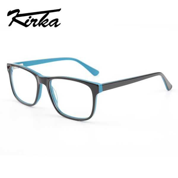 

kirka men glasses frame optical 2019 vintage men clear lens prescription spectacles acetate eyewear eyeglasses frame for, Black