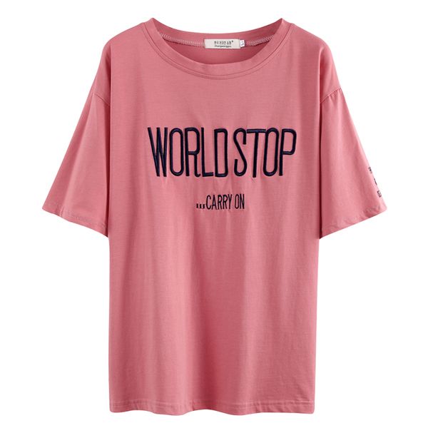 2020 new fashion letter embroidery women t-shirt summer loose short sleeve cotton tees hembra camiseta, White
2020 new fashion letter embroidery women t-shirt summer loose short sleeve cotton tees hembra camiseta, White