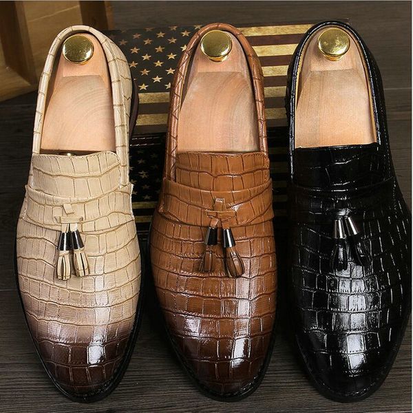 plus big size 47 male loafers crocodile pattern formal shoes men tassels pointed toe casual wedding party dress shoes 558, Black
plus big size 47 male loafers crocodile pattern formal shoes men tassels pointed toe casual wedding party dress shoes 558, Black