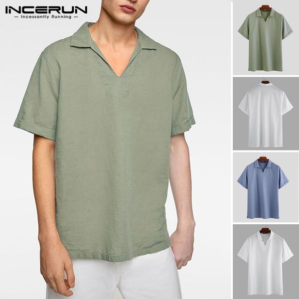 men's casual shirts incerun shirt lapel vintage loose street cotton breathable solid 2021 camisas hombre short sleeve men s-5xl, White;black
men's casual shirts incerun shirt lapel vintage loose street cotton breathable solid 2021 camisas hombre short sleeve men s-5xl, White;black