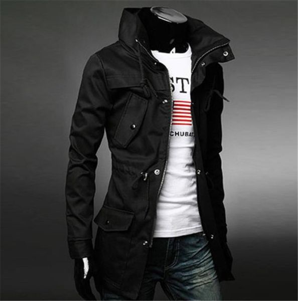new mens designer jacket solid color mens trench coat with pockets long sleeve slim outwear fashion mens, Tan;black
new mens designer jacket solid color mens trench coat with pockets long sleeve slim outwear fashion mens, Tan;black