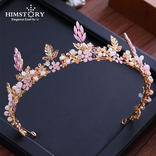 himstory pink crystal flower tiaras crowns simple sweet bridal princess crown gold leaf hair jewelry women wedding accessories, White;golden
himstory pink crystal flower tiaras crowns simple sweet bridal princess crown gold leaf hair jewelry women wedding accessories, White;golden
