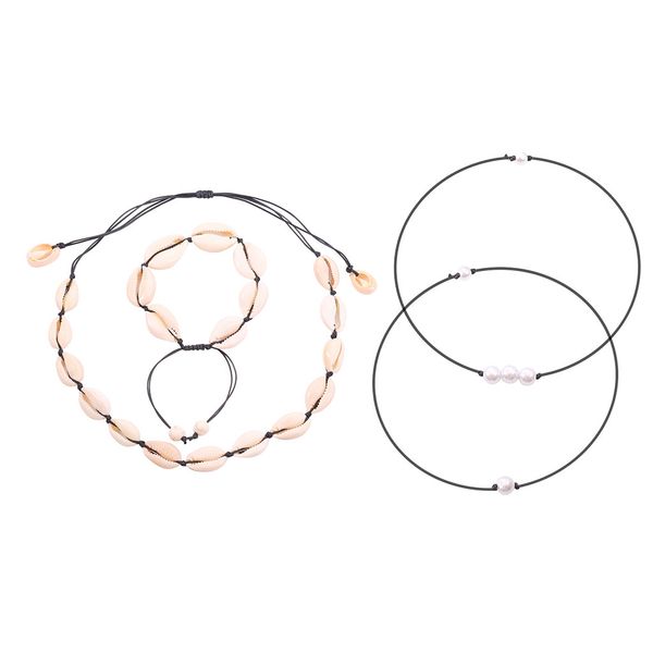 new design bohemian freshwater pearl natural shell 4 piece set necklace ladies children jewelry combination gift for women, Golden;silver
new design bohemian freshwater pearl natural shell 4 piece set necklace ladies children jewelry combination gift for women, Golden;silver