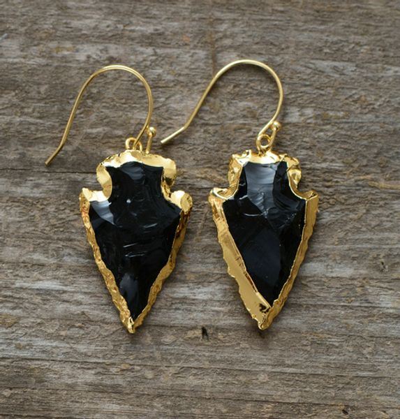 women fashion earring jewelry natural obsidian stones arrowhead dangle earrings designer drop earrings dropshipping, Silver
women fashion earring jewelry natural obsidian stones arrowhead dangle earrings designer drop earrings dropshipping, Silver
