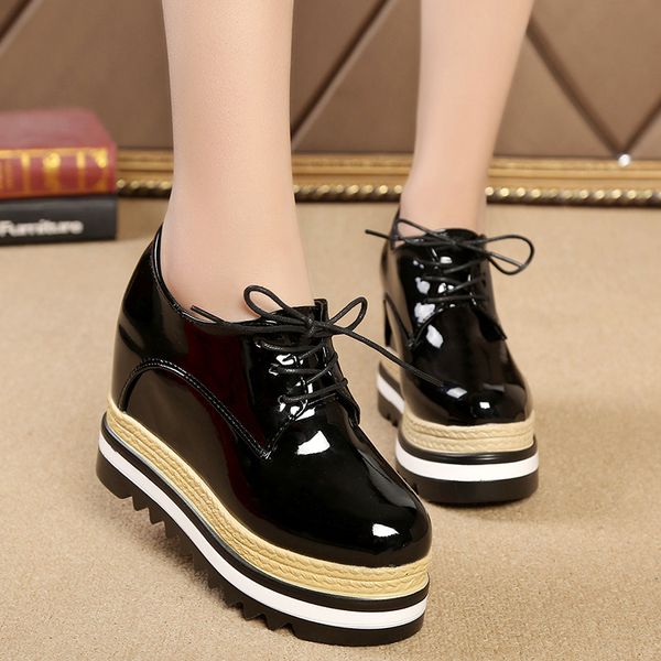 autumn boots summer booties shoes lace up round toe rubber ladies mid calf lolita high heel elegant wedge leather increased, Black
autumn boots summer booties shoes lace up round toe rubber ladies mid calf lolita high heel elegant wedge leather increased, Black