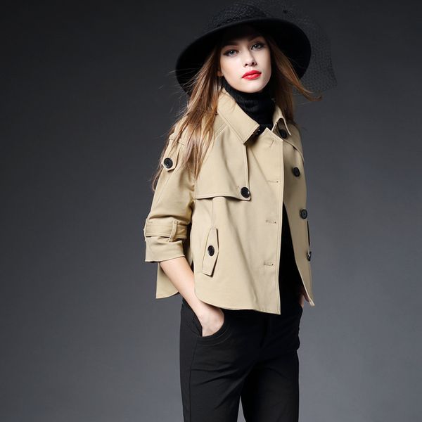 women's trench coats autumn england style women short coat turn-down collar single breasted khaki black slash female windbreaker s xl, Tan;black
women's trench coats autumn england style women short coat turn-down collar single breasted khaki black slash female windbreaker s xl, Tan;black