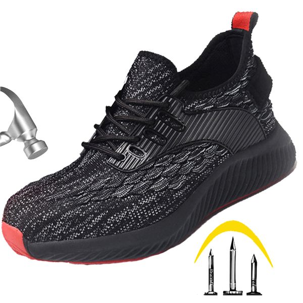 fashion men work safety shoes man steel toe anti-smashing puncture proof work boots light breathable non-slip soft sole sneakers, Black
fashion men work safety shoes man steel toe anti-smashing puncture proof work boots light breathable non-slip soft sole sneakers, Black