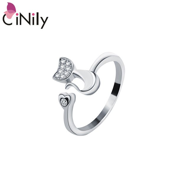 cinily s925 sterling silver zircon ring creative cute cat couple resizable ring jewelry, Golden;silver
cinily s925 sterling silver zircon ring creative cute cat couple resizable ring jewelry, Golden;silver