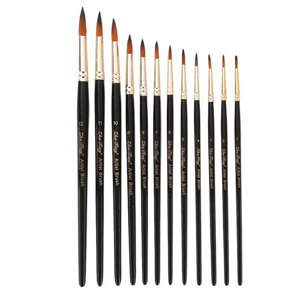 12pcs nylon hair black handle watercolor paint brush pointed flat head paint brushes set for watercolor painting art supplies other hand too
12pcs nylon hair black handle watercolor paint brush pointed flat head paint brushes set for watercolor painting art supplies other hand too