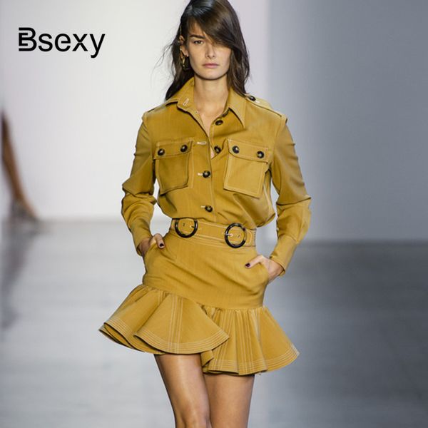 runway blouse skirt sets 2020 autumn winter 2 pieces set women yellow pockets long sleeve crop and ruffle mini skirt sets, Gray
runway blouse skirt sets 2020 autumn winter 2 pieces set women yellow pockets long sleeve crop and ruffle mini skirt sets, Gray