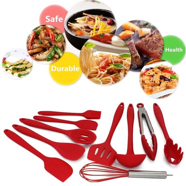 10-pcs kitchen utensil set silicone cooking utensils for non-stick cookware kitchen tools for cooking with spoon spatula set red
10-pcs kitchen utensil set silicone cooking utensils for non-stick cookware kitchen tools for cooking with spoon spatula set red