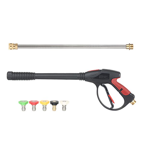 pressure washer gun 4000 psi spray gun + 18" extension wand +4 quick connect nozzle 1 soap nozzle for car pressure power washers
pressure washer gun 4000 psi spray gun + 18" extension wand +4 quick connect nozzle 1 soap nozzle for car pressure power washers