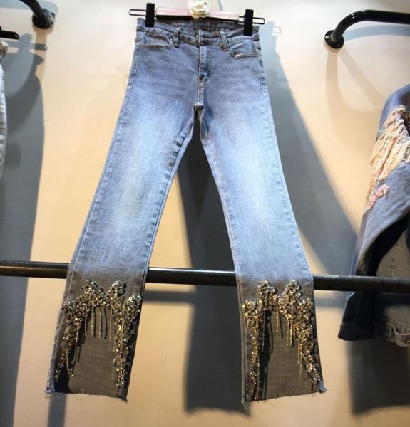 diamond jeans woman 2019 spring summer new foot hand studded drill rhinestone high waist slim small foot jeans pencil pants girl, Blue
diamond jeans woman 2019 spring summer new foot hand studded drill rhinestone high waist slim small foot jeans pencil pants girl, Blue