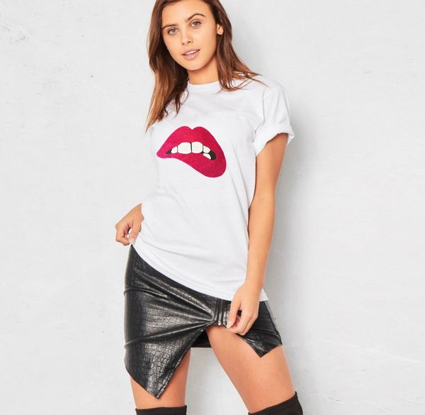 new shining red mouth print women t shirt fashion o-neck women summer casual short sleeve green mouth t-shirts, White
new shining red mouth print women t shirt fashion o-neck women summer casual short sleeve green mouth t-shirts, White