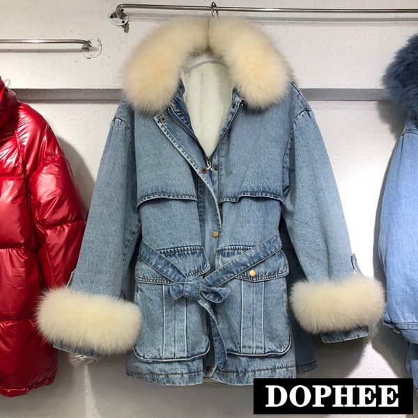 winter real fur collar long denim jacket plush thick warm cotton padded coat female loose jeans overcoat parka femme outwear, Black
winter real fur collar long denim jacket plush thick warm cotton padded coat female loose jeans overcoat parka femme outwear, Black