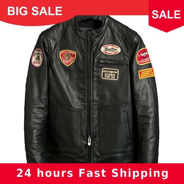 2020 black men slim fit motorcycle leather jacket size xxl genuine cowhide russian spring biker's leather coat ing
2020 black men slim fit motorcycle leather jacket size xxl genuine cowhide russian spring biker's leather coat ing
