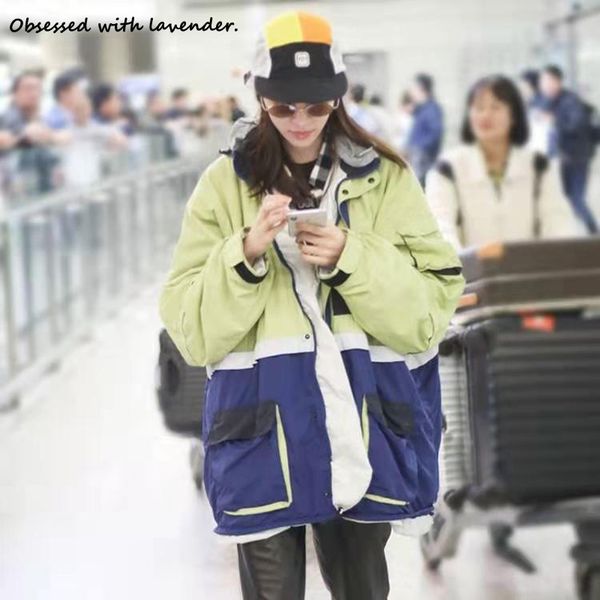 obsessed with lavender.new fluorescent green color matching reflective tide brand cotton-padded jacket coat, men and women alike, Black
obsessed with lavender.new fluorescent green color matching reflective tide brand cotton-padded jacket coat, men and women alike, Black