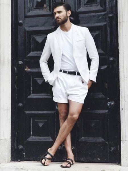anniebritney 2020 summer 2 piece white men suit with shorts summer groom wedding slim fit tuxedo custom prom wedding men suit, White;black
anniebritney 2020 summer 2 piece white men suit with shorts summer groom wedding slim fit tuxedo custom prom wedding men suit, White;black