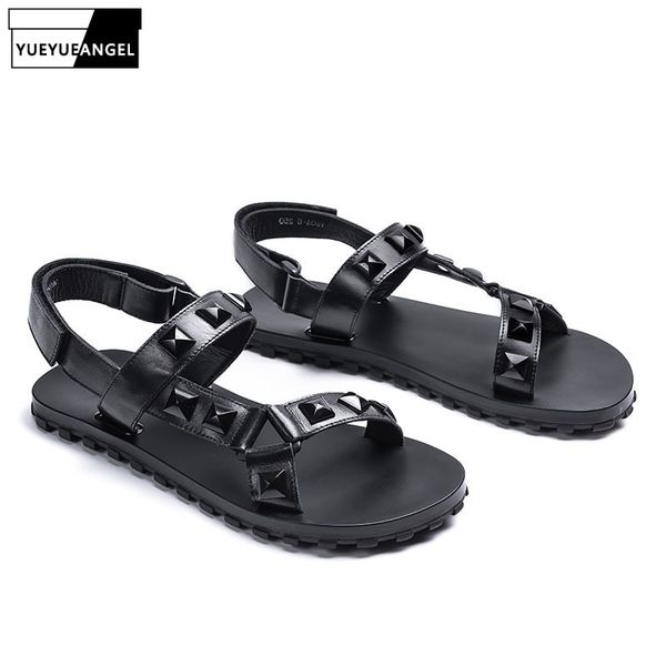2019 summer genuine leather sandals men personalized beach shoes comfortable rivet antiskid slides male casual slippers black
2019 summer genuine leather sandals men personalized beach shoes comfortable rivet antiskid slides male casual slippers black