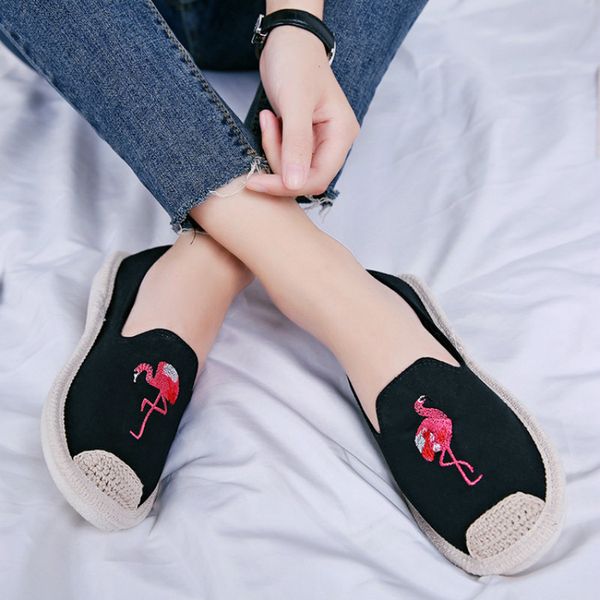 2020 new straw fisherman shoes for women loafer canvas shoes embroidered flamingo pineapple female casual espadrille, Black
2020 new straw fisherman shoes for women loafer canvas shoes embroidered flamingo pineapple female casual espadrille, Black