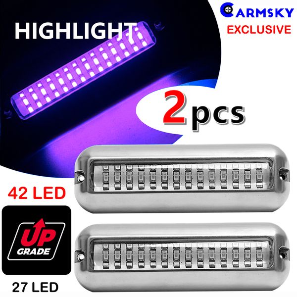 purple 2pcs 27led upgrade to 42led underwater transom pontoon drain boat light waterproof lamp ship
purple 2pcs 27led upgrade to 42led underwater transom pontoon drain boat light waterproof lamp ship