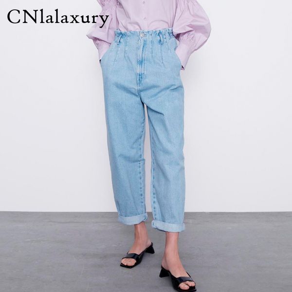 women streetwear pleated mom jeans high waist loose slouchy jeans mujer pockets boyfriend pants casual ladies denim trousers, Blue
women streetwear pleated mom jeans high waist loose slouchy jeans mujer pockets boyfriend pants casual ladies denim trousers, Blue