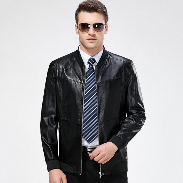 new male business casual plus size genuine leather jacket men autumn spring leather clothing men's sheep skin jackets coats, Black
new male business casual plus size genuine leather jacket men autumn spring leather clothing men's sheep skin jackets coats, Black