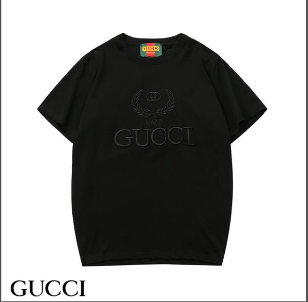 2019 european gucci fashion high-grade women's t shirt men and women lovers shirt letters embroidered o collar short sleeve simple, White;black
2019 european gucci fashion high-grade women's t shirt men and women lovers shirt letters embroidered o collar short sleeve simple, White;black