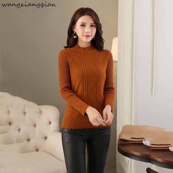 2019 korean version of the winter solid color slim sweater women's head long sleeve warm half-high collar short sweater b150, White;black
2019 korean version of the winter solid color slim sweater women's head long sleeve warm half-high collar short sweater b150, White;black